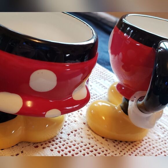 DISNEY PARKS Mickey & Minnie His Hers Ceramic Coffee Mug Cup Soup Bowl Duo Set - Picture 5 of 8